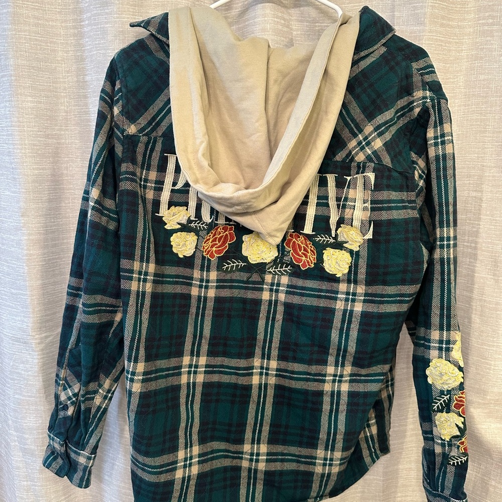 M Primitive Flannel Hoodie Men Green.